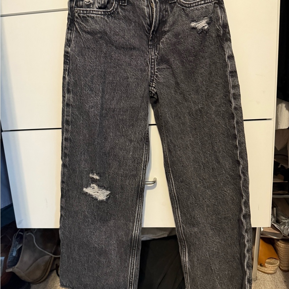 GAP Kids Low Stride Distressed Black Jeans